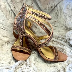 Jessica Simpson champagne multi - glitter heeled sandal